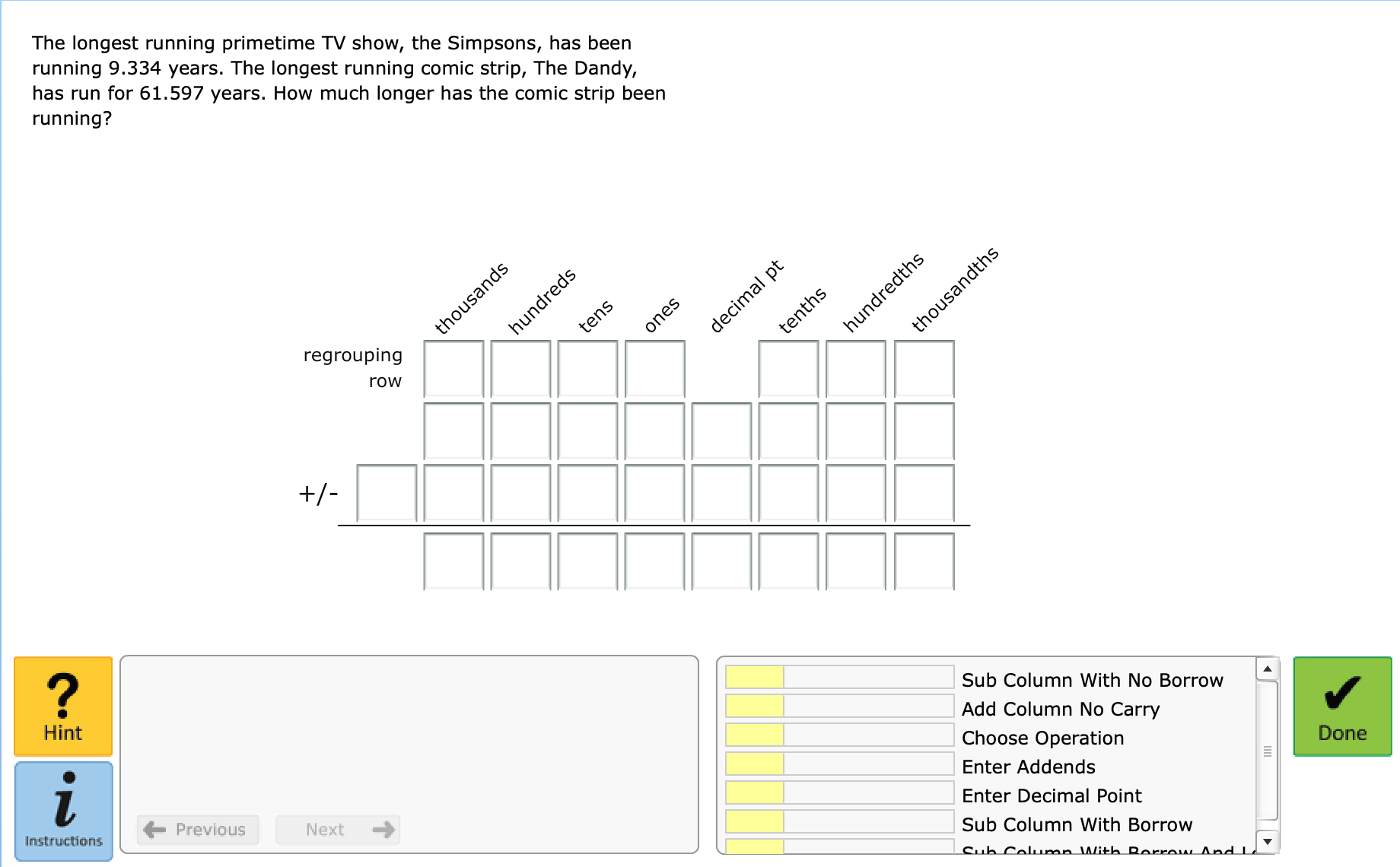6.09 Decimal Addition and Subtraction II 6.09 Decimal Addition and Subtraction II