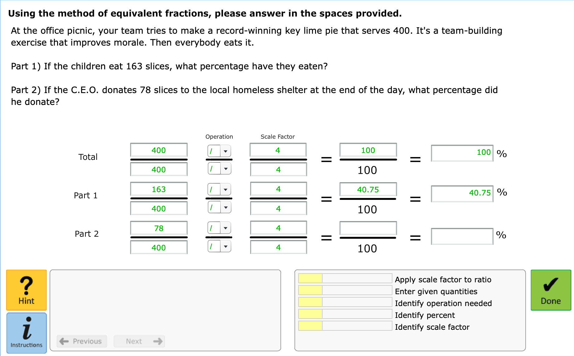 8.12 Factors, Scaling, and Percents 8.12 Factors, Scaling, and Percents