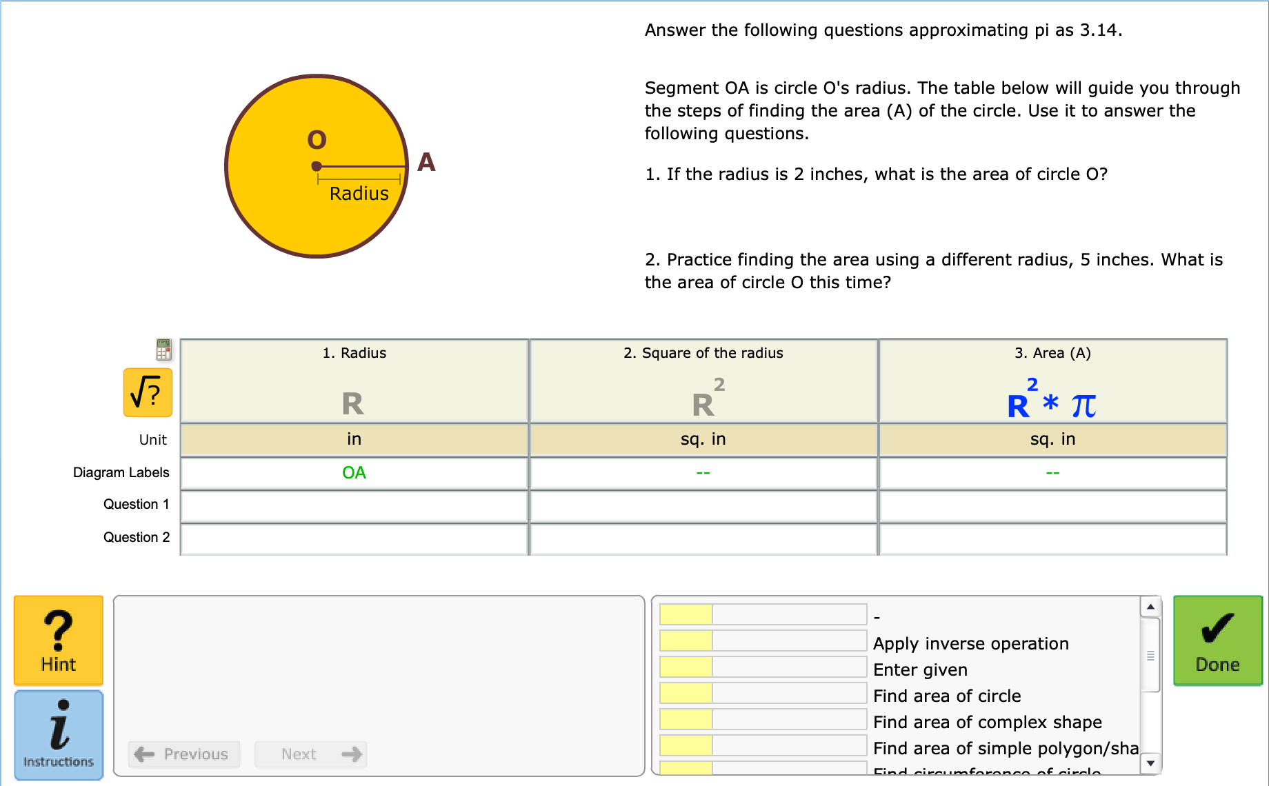 8.22 Area of Polygons and Circles 8.22 Area of Polygons and Circles