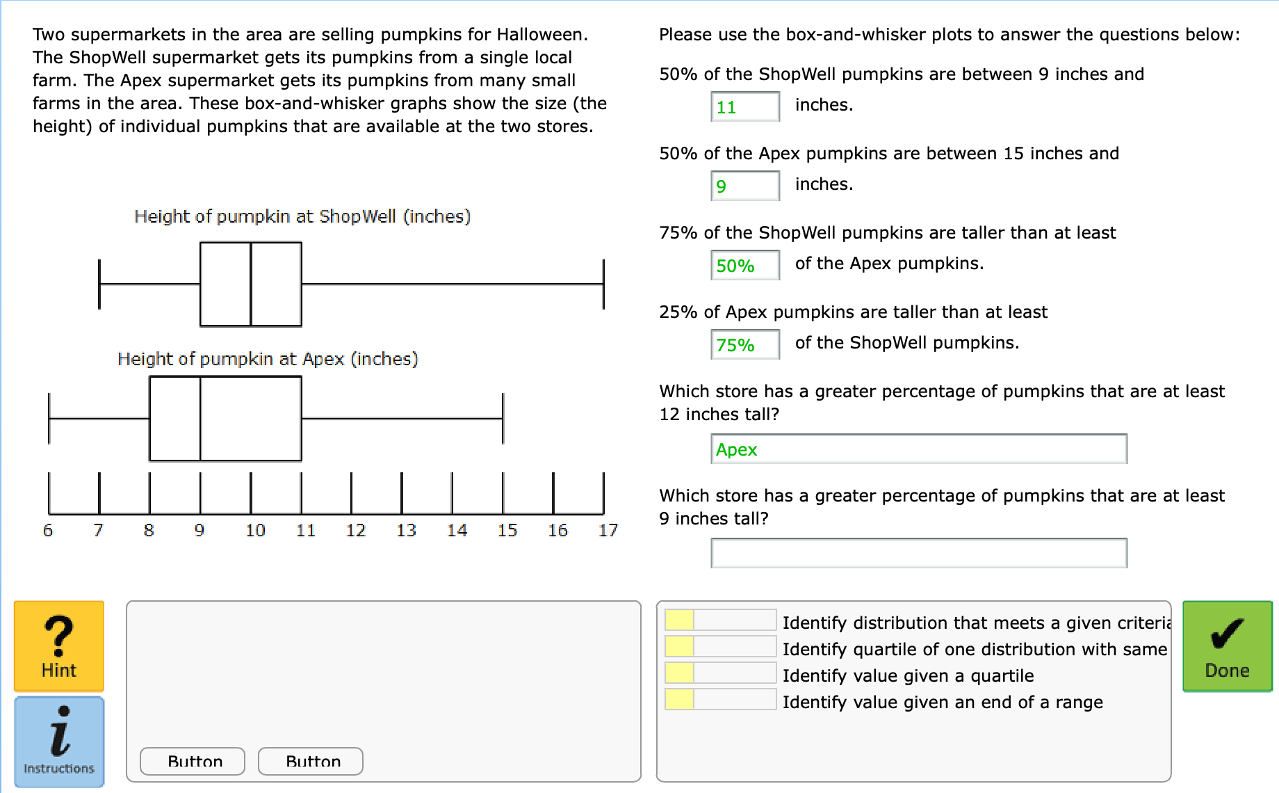 8.28 Comparing Box-and-Whisker Graphs 8.28 Comparing Box-and-Whisker Graphs