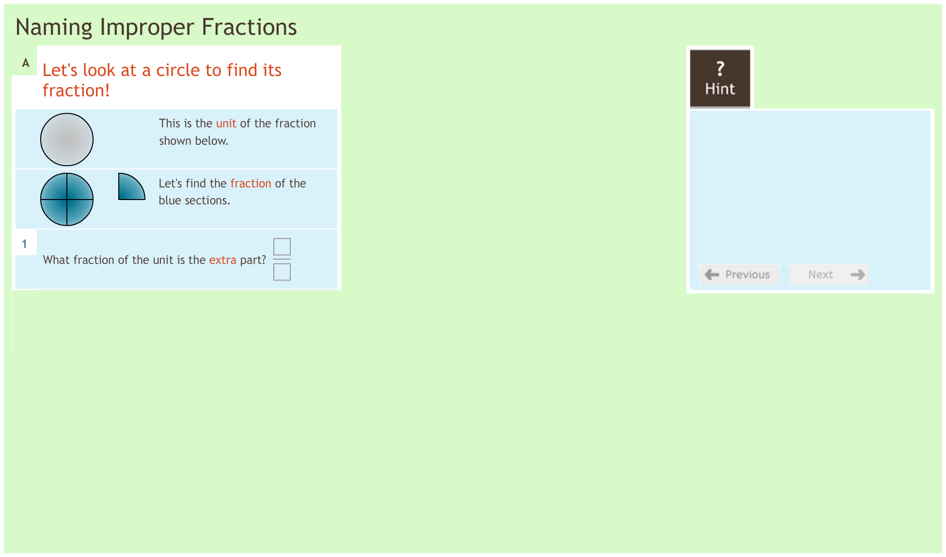 Fractions 1.4 Naming improper fractions Fractions 1.4 Naming improper fractions