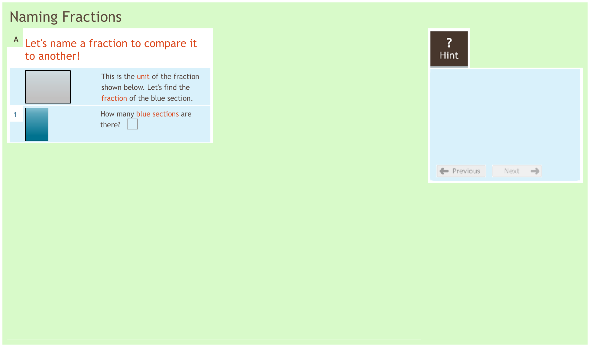 Fractions 2.1 Naming fractions Fractions 2.1 Naming fractions