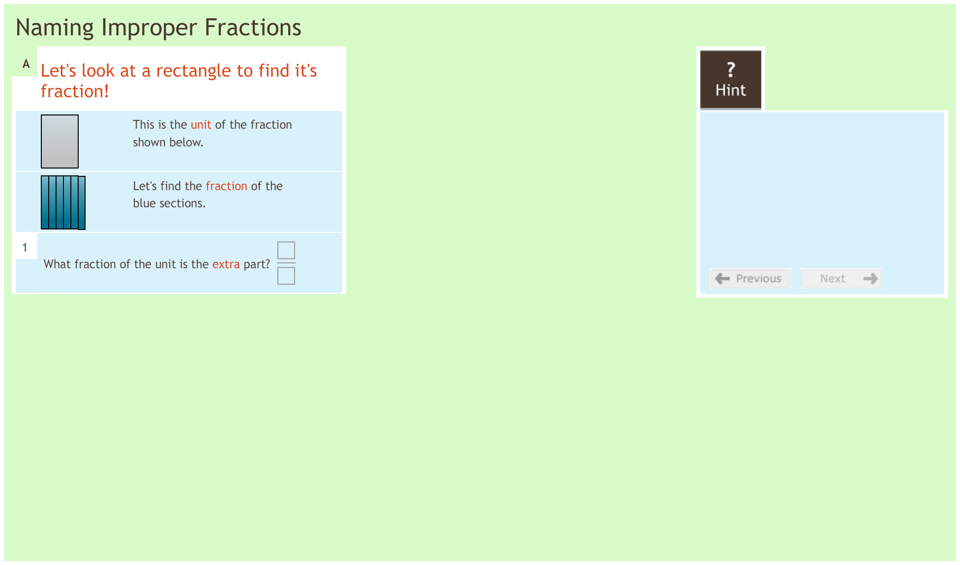 Fractions 2.4 Naming improper fractions Fractions 2.4 Naming improper fractions