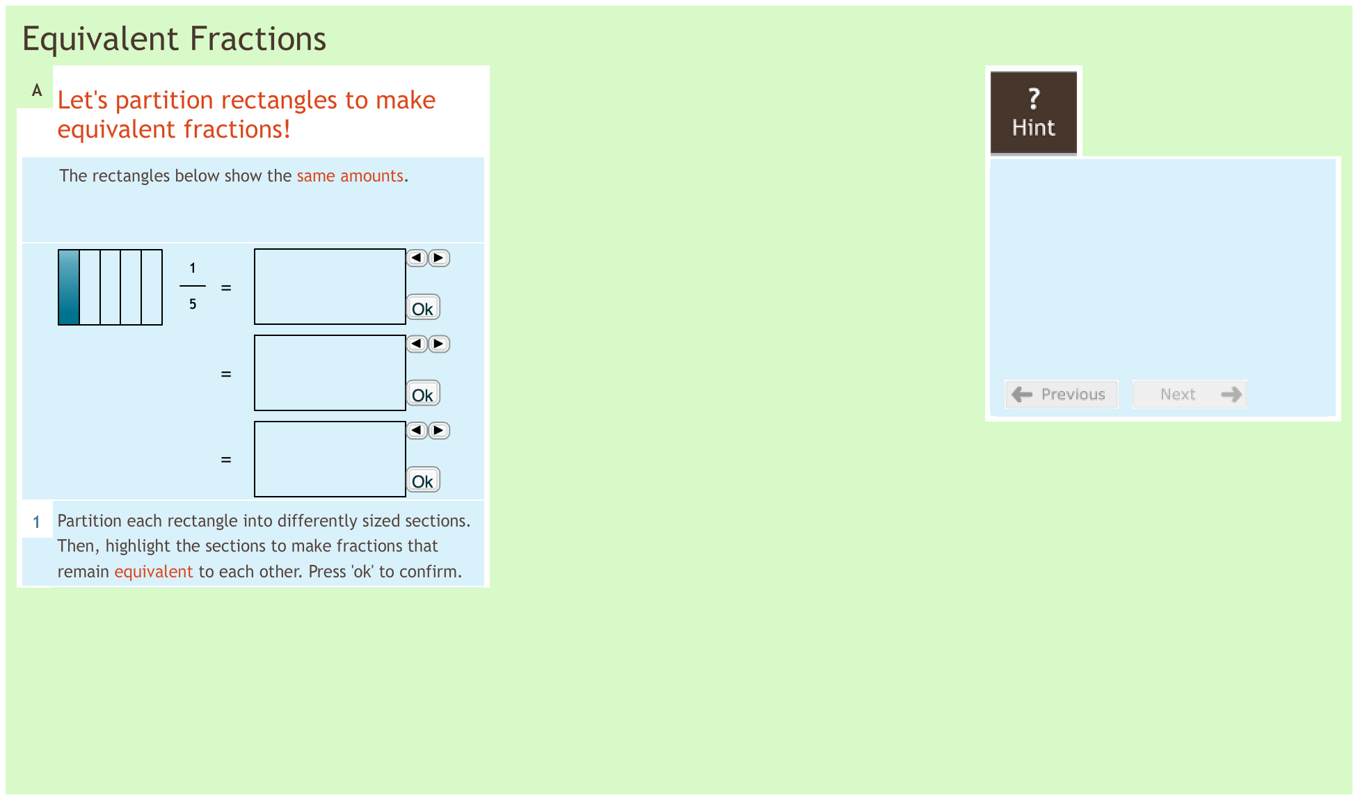 Fractions 2.7 Equivalence procedural Fractions 2.7 Equivalence procedural